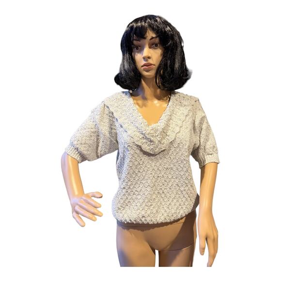 American Vintage Centennial Knits Ltd textured sweater large collar size medium - Picture 13 of 16